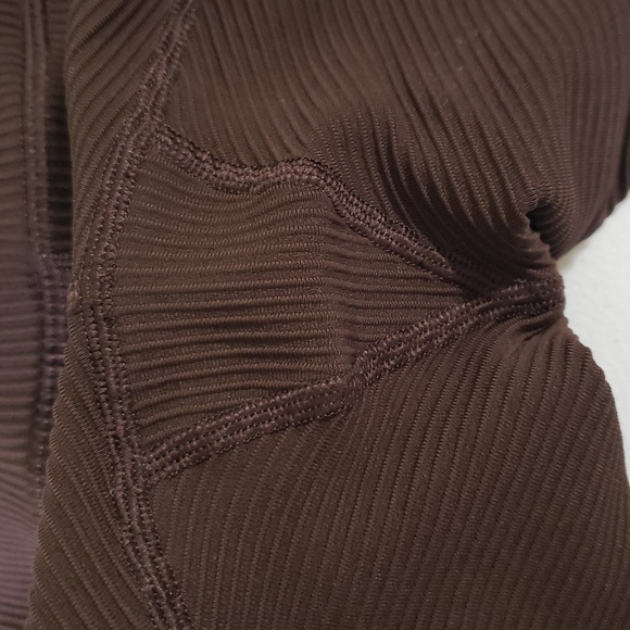 Athleta Elation Ribbed Tight Legging Women Large Chocolate Brown Active Yoga Gym - Picture 13 of 13